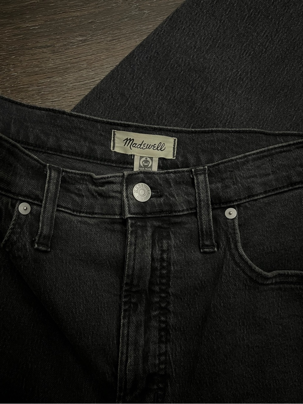 Madewell High-Rise Black Denim Jeans - Vintage Straight Jean
